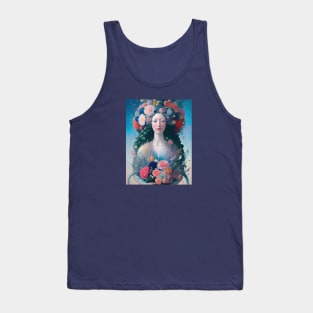 Renaissance mermaid with flowers Tank Top